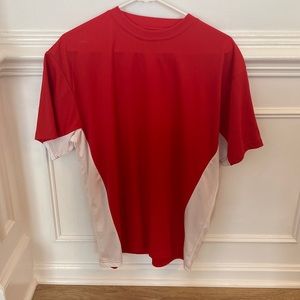 Red and White Lacrosse Shooting Shirt